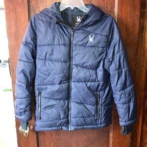 SPYDER BIG BOY'S NEXUS PUFFER JACKET - SIZE: YOUTH LARGE 14/16 - NAVY SPFGM31F